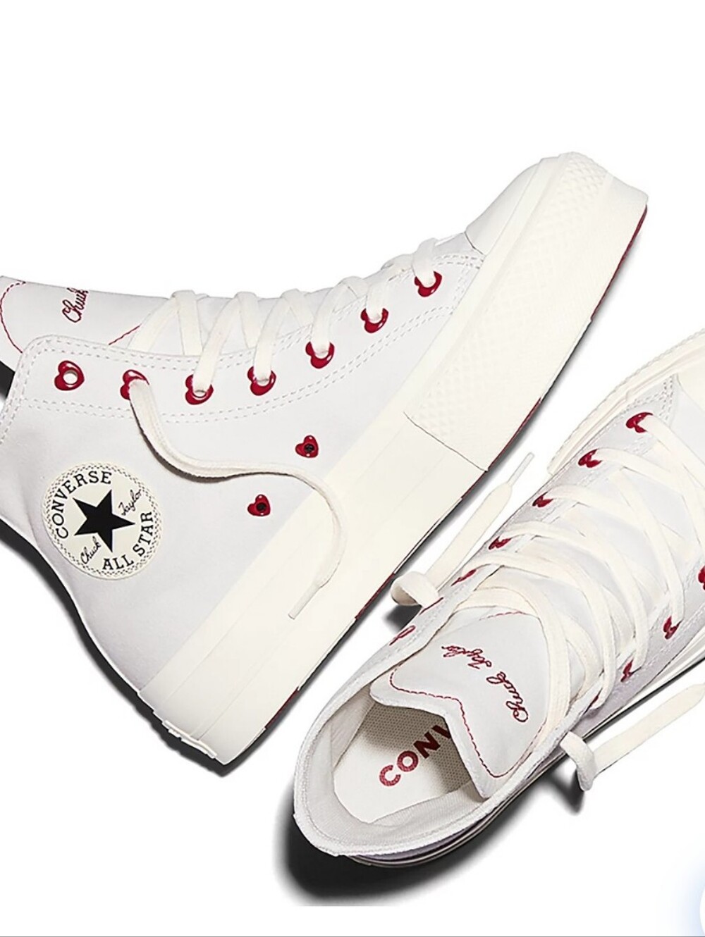 Converse Chuck Taylor All Star Hearts Hi Lift VDay Shoes - Picture 2 of 11